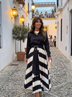 Noa | Vestido largo a rayas con conturón