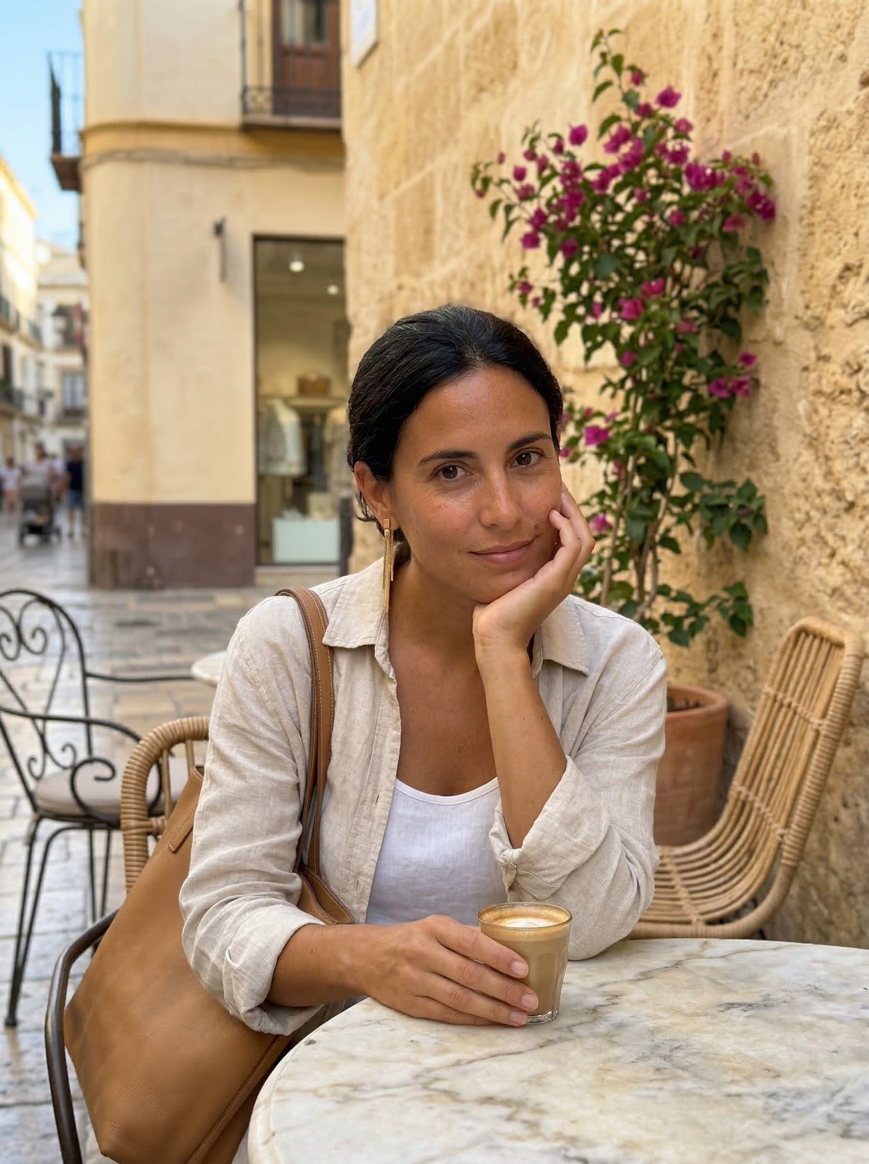 Catalina | Pendiente de malla metálica chapada en oro de 18 quilates